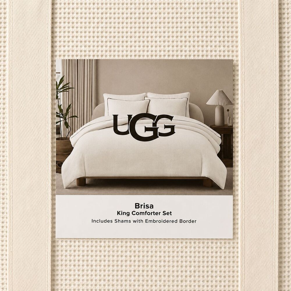 NWT UGG® King Brisa Gorgeous Comforter Set (Shams Hand Embroidered Border) RARE!